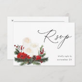 クリスマスベリー&パインと食事RSVP 3 出欠カード (正面/裏面)