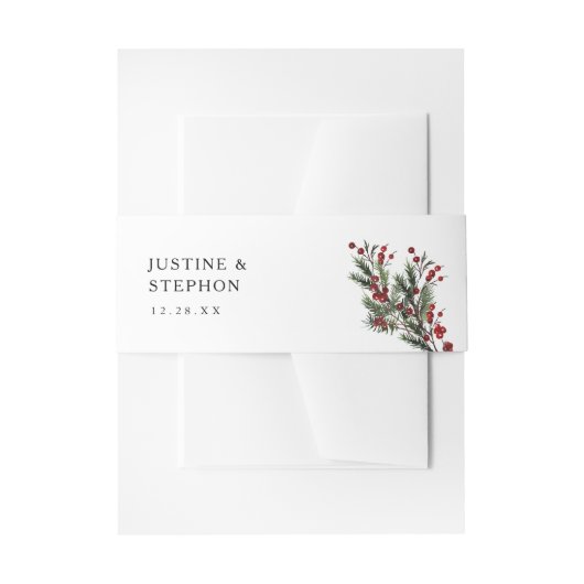 クリスマスベリー&パインホリーベリー 招待状ベリーバンド (正面例)
