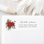 クリスマスベリー&パインレッドフローラ差出人住所2 ラベル (インサイチュ)