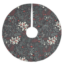 クリスマスベリー ブラッシュドポリエステルツリースカート