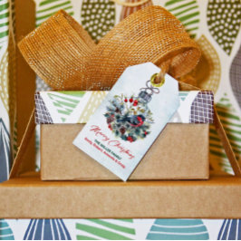 クリスマスベリー&ブルフィンチオーナメント ギフトタグ