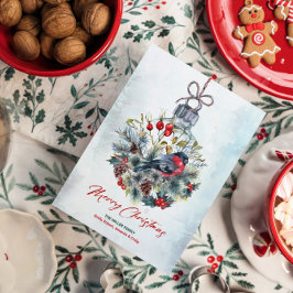 クリスマスベリー&ブルフィンチオーナメント 招待状