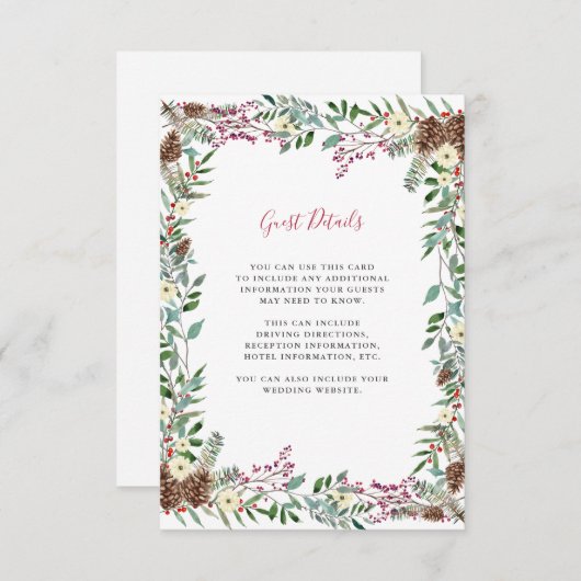 クリスマスベリー |休日結婚の詳細 エンクロージャーカード (正面/裏面)