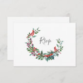 クリスマスベリー |休日結婚の食事の選択 出欠カード (正面/裏面)