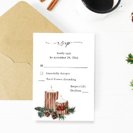 クリスマスベリー&松の食事RSVP VER 2 出欠カード