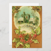 クリスマスベルが教会のカードで鳴り響いている シーズンカード (正面/裏面)