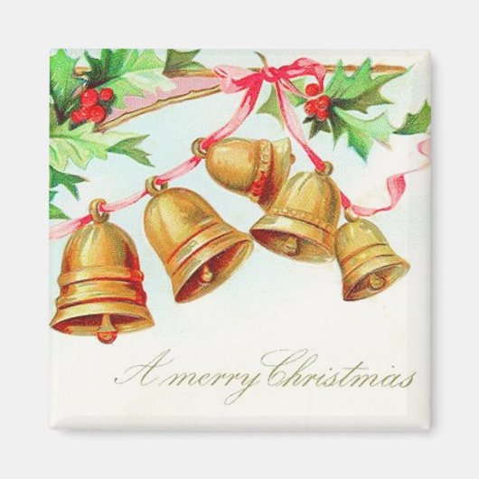 クリスマスベルが鳴るヴィンテージ磁石 マグネット (正面)