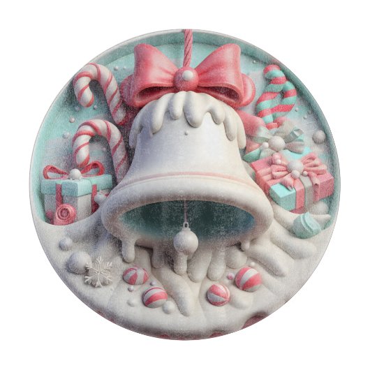 クリスマスベルとお菓子 カッティングボード (正面)