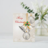 クリスマスベルとオーナメントのはがき シーズンポストカード (スタンド正面)