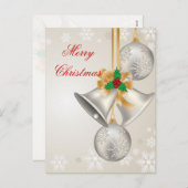 クリスマスベルとオーナメントのはがき シーズンポストカード (正面/裏面)