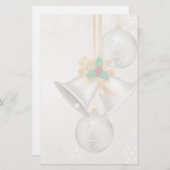 クリスマスベルとオーナメントカスタム文房具 便箋 (正面/裏面)