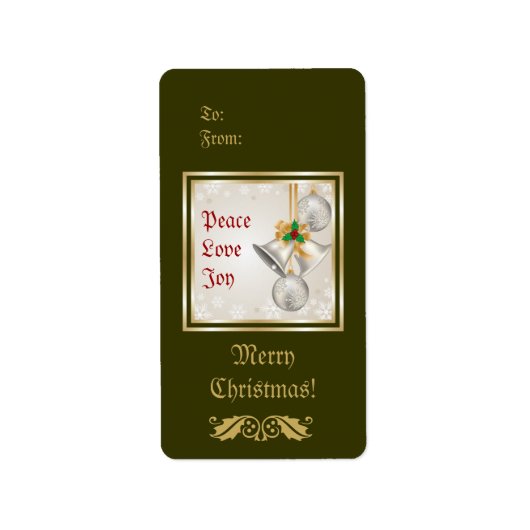 クリスマスベルとオーナメントラベル ラベル (正面)