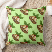 クリスマスベルとホリーアクセント枕 クッション (ブランケット)