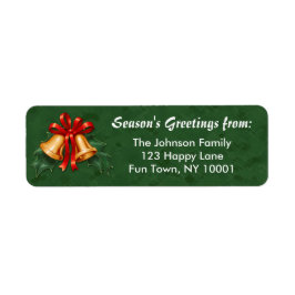 クリスマスベルとホリー葉ズグリーン ラベル