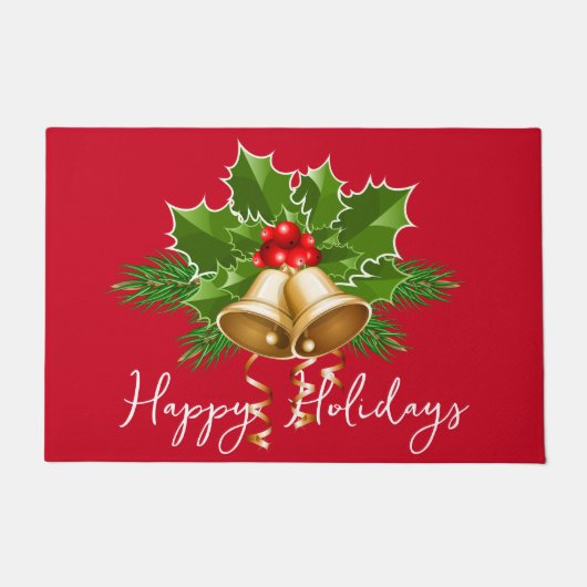 クリスマスベルとホリー ドアマット (正面)