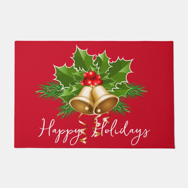 クリスマスベルとホリー ドアマット (正面)