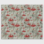 クリスマスベルとホリー ラッピングペーパー (フラット)