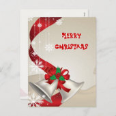 クリスマスベルとリボンはがき シーズンポストカード (正面/裏面)