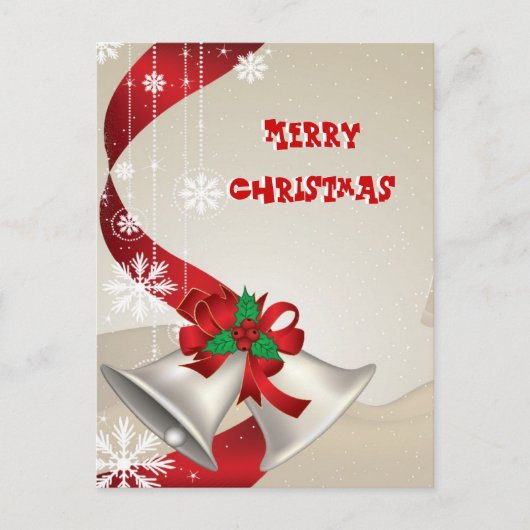 クリスマスベルとリボンはがき シーズンポストカード (正面)