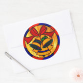 クリスマスベルとリボン ラウンドシール (封筒)