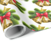 クリスマスベルとリボン ラッピングペーパー (ロールコーナー)