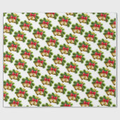 クリスマスベルとリボン ラッピングペーパー (フラット)