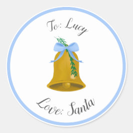 クリスマスベルと弓カスタムラベルシール ラウンドシール