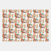 クリスマスベルと弓 ラッピングペーパーシート (正面3)