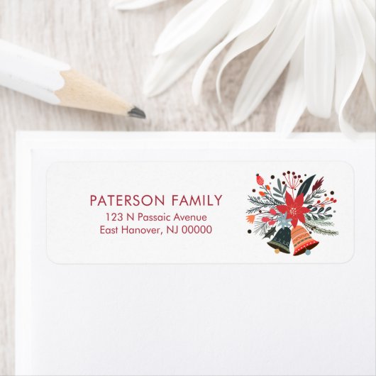 クリスマスベルと花 ラベル (インサイチュ)