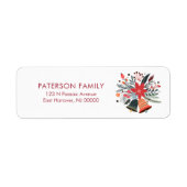 クリスマスベルと花 ラベル (正面)