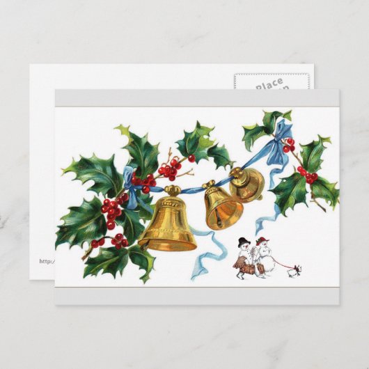 クリスマスベルと雪の男 シーズンポストカード (正面/裏面)