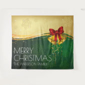 クリスマスベルと雪片バナーファミリー タペストリー (正面(横))