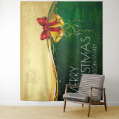 クリスマスベルと雪片バナーファミリー タペストリー (インサイチュ)