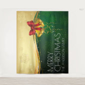 クリスマスベルと雪片バナーファミリー タペストリー (正面)