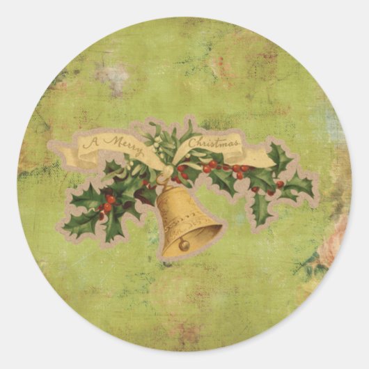 クリスマスベルのシール ラウンドシール (正面)