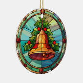 クリスマスベルのステンドグラススタイル セラミックオーナメント (右)