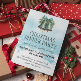 クリスマスベルの冬の背景 招待状