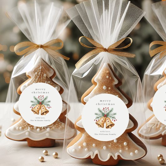 クリスマスベルの水色 ラウンドシール