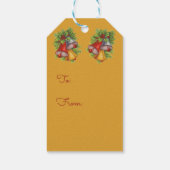 クリスマスベルの金ゴールドギフトラベル ギフトタグ (裏面)