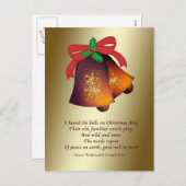 クリスマスベルの金ゴールド シーズンポストカード (正面/裏面)