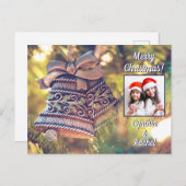 クリスマスベルカスタムズの写真と文字はがき ポストカード (正面/裏面)