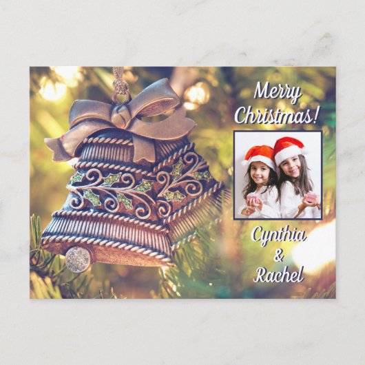 クリスマスベルカスタムズの写真と文字はがき ポストカード (正面)