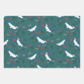 クリスマスベルガクジライラストレーションパターン ラッピングペーパーシート (正面2)