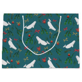 クリスマスベルガクジライラストレーションパターン ラージペーパーバッグ (正面)