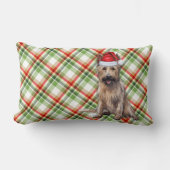 クリスマスベルガーピカードドグホリデイプレイド ランバークッション (正面)