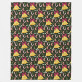 クリスマスベルキャンディキャン&クッキー フリースブランケット (正面)