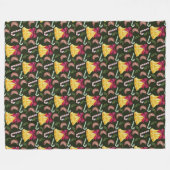 クリスマスベルキャンディキャン&クッキー フリースブランケット (正面(横))