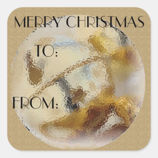 クリスマスベルギフトラベル スクエアシール (正面)