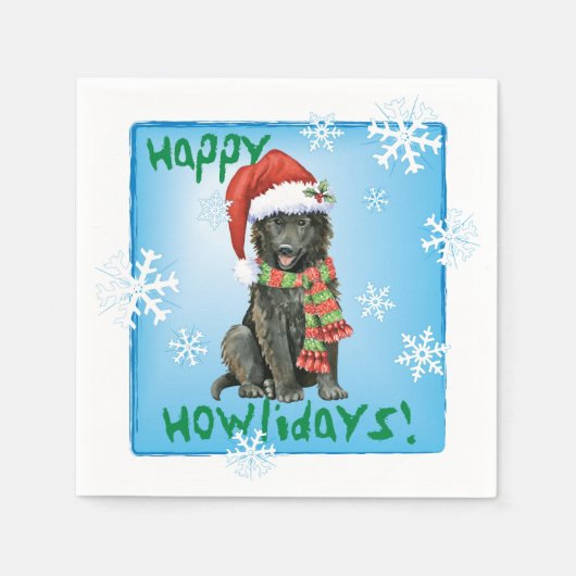 クリスマスベルギーシープドッグナプキンズ スタンダードカクテルナプキン (正面)