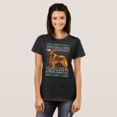 クリスマスベルギーテルブレン犬サンタハット醜いクリスマス Tシャツ (正面フル)